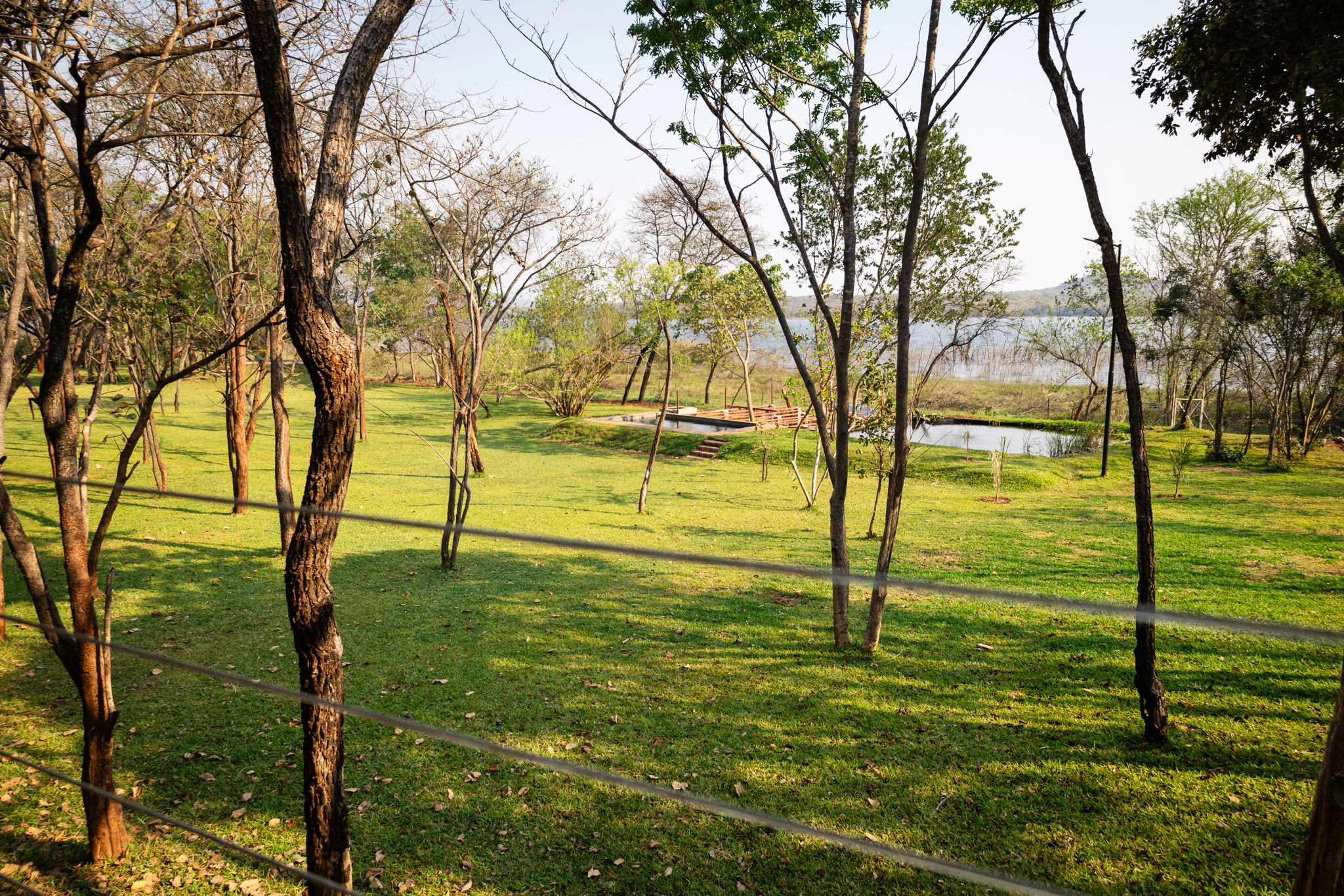 View toward the pool from House 1