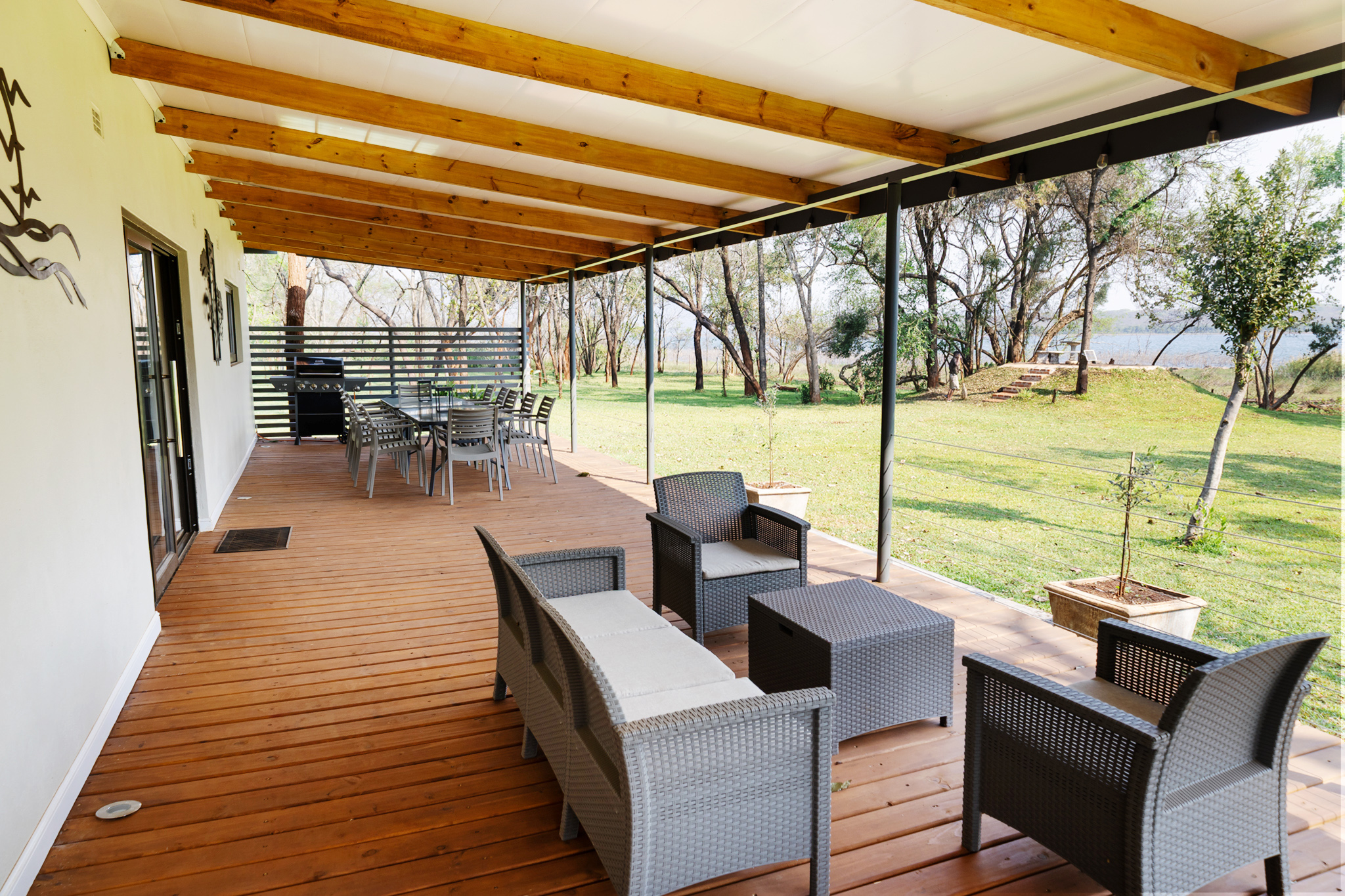 Extended outdoor deck at House 2