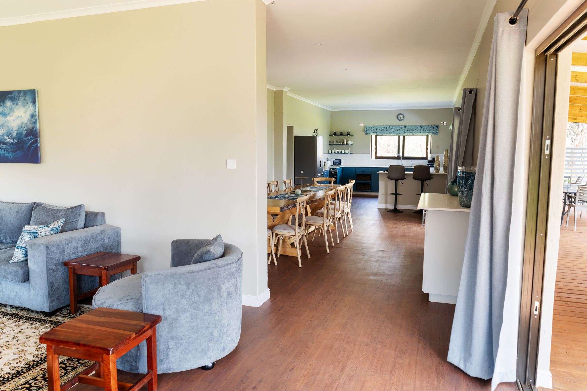Extended open-plan living, dining, and kitchen